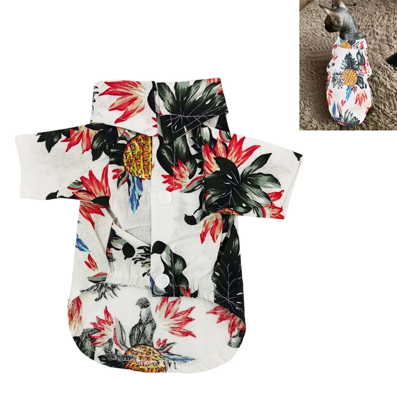 Vetements D Ete Pour Chats Sphynx A La Mode T Shirts Hawaiens Pour Chaton Costumes T Shirt Chiot Chien Chat Aliexpress