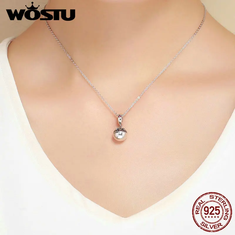 WOSTU Real 925 Sterling Silver 4 Colors Love Box Dangle Beads Fit Charm Bracelet Necklace Jewelry Making Gift FIC689