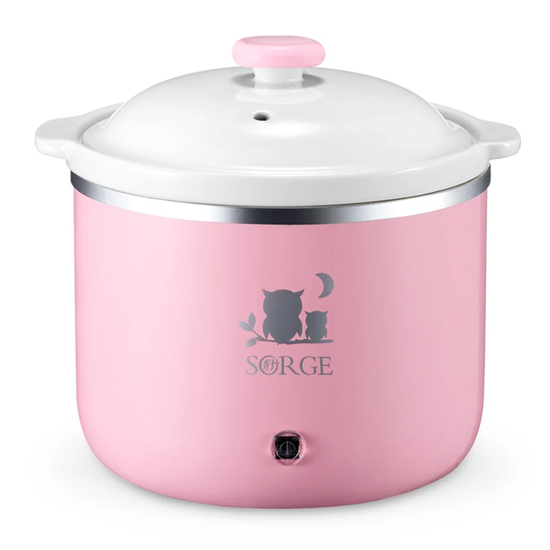 High Quality Innovative Ceramic 0.8L Pink Slow Cookercooker set