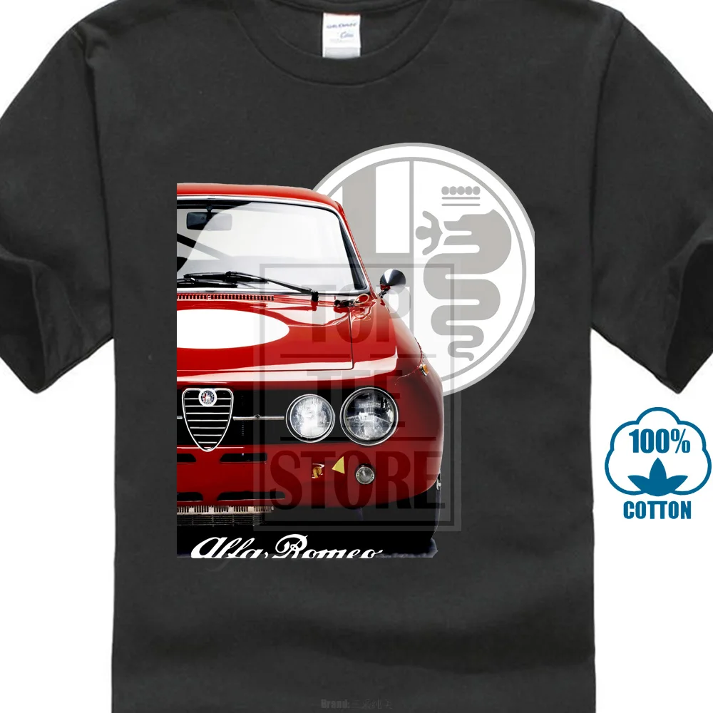 Новая футболка Alfa Romeo на заказ для мужчин и круглым вырезом Уникальный дизайн