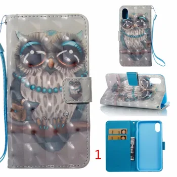 

30pcs New 3D Painted Butterfly Dumbo ducks Flower Owl giraffe PU Leather Wallet Case flip cover for iPhone X/for Samsung note 8