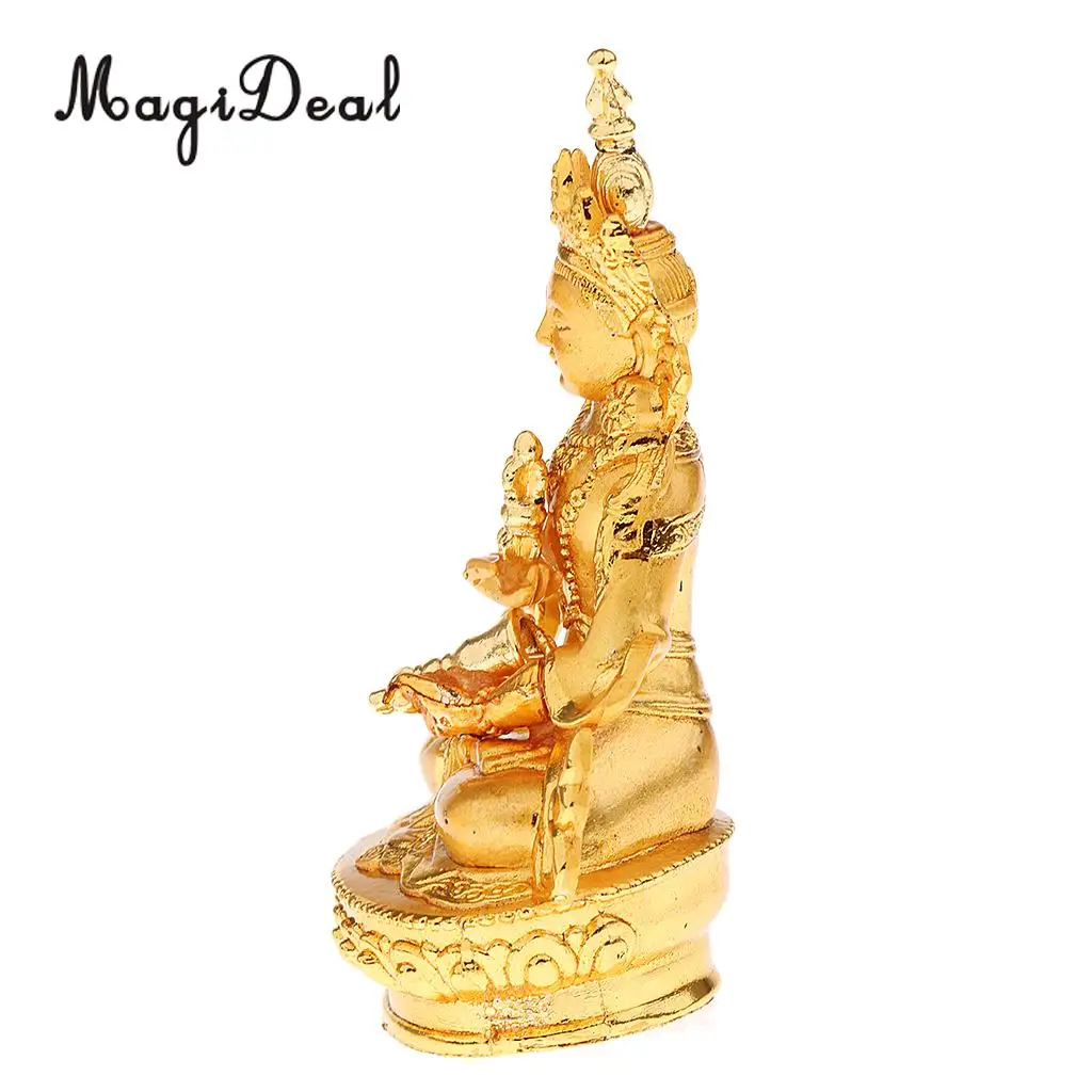 MagiDeal Small Buddha Statue Gilt Medicine Buddhist Feng Shui Figurine Religion Sculpture Blessing Good Luck Home Ornaments