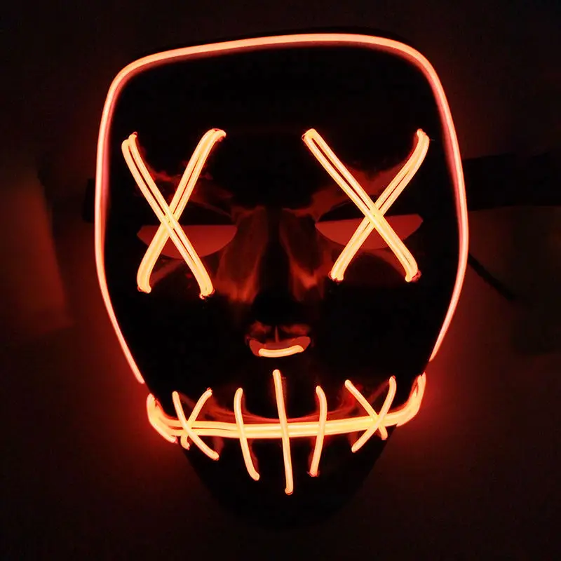 

Halloween Mask LED Light Up Party Masks Neon Cosplay Mascara Horror Glow In Dark Masque
