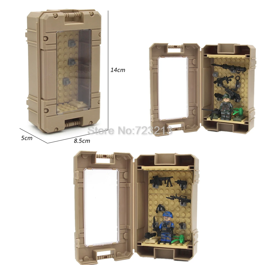 

Military 14*8.5*5cm Figure Display Box Showing Case for SWAT Theme Building Blocks MOC Model Bricks Toys without weapon