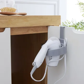 

Bathroom Hair Dryer Stand Organizer shelf Storage Hairdryer Rack Holder Door Hook Ring Plastic For Home Hotel Dormitory 2018