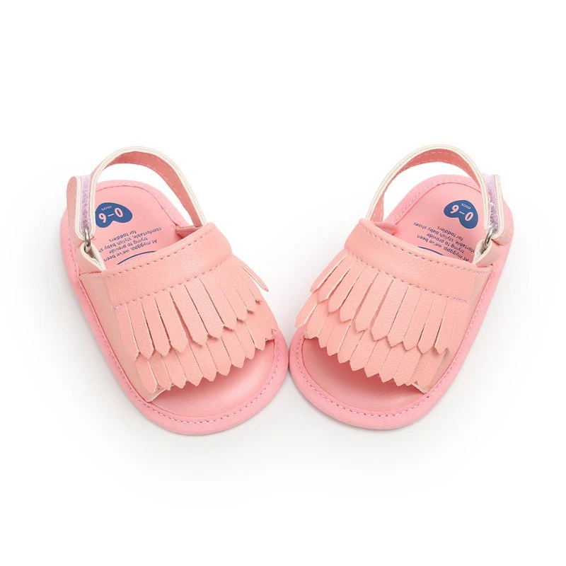2 стиля; летняя повседневная обувь с кисточками; сандалии принцессы с бахромой; однотонная обувь ярких цветов; одежда для малышей 0-18 месяцев - Цвет: P1