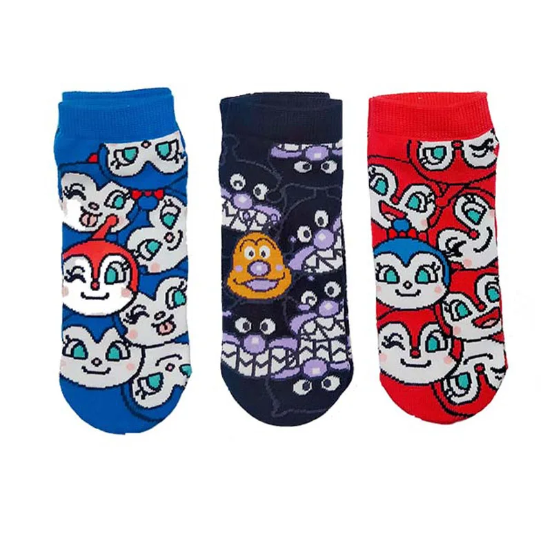 Женские носки с забавными рисунками из мультфильмов, 3 пары, модные повседневные милые мужские короткие цветные Дышащие носки с рисунками из мультфильмов - Цвет: Cartoon 2