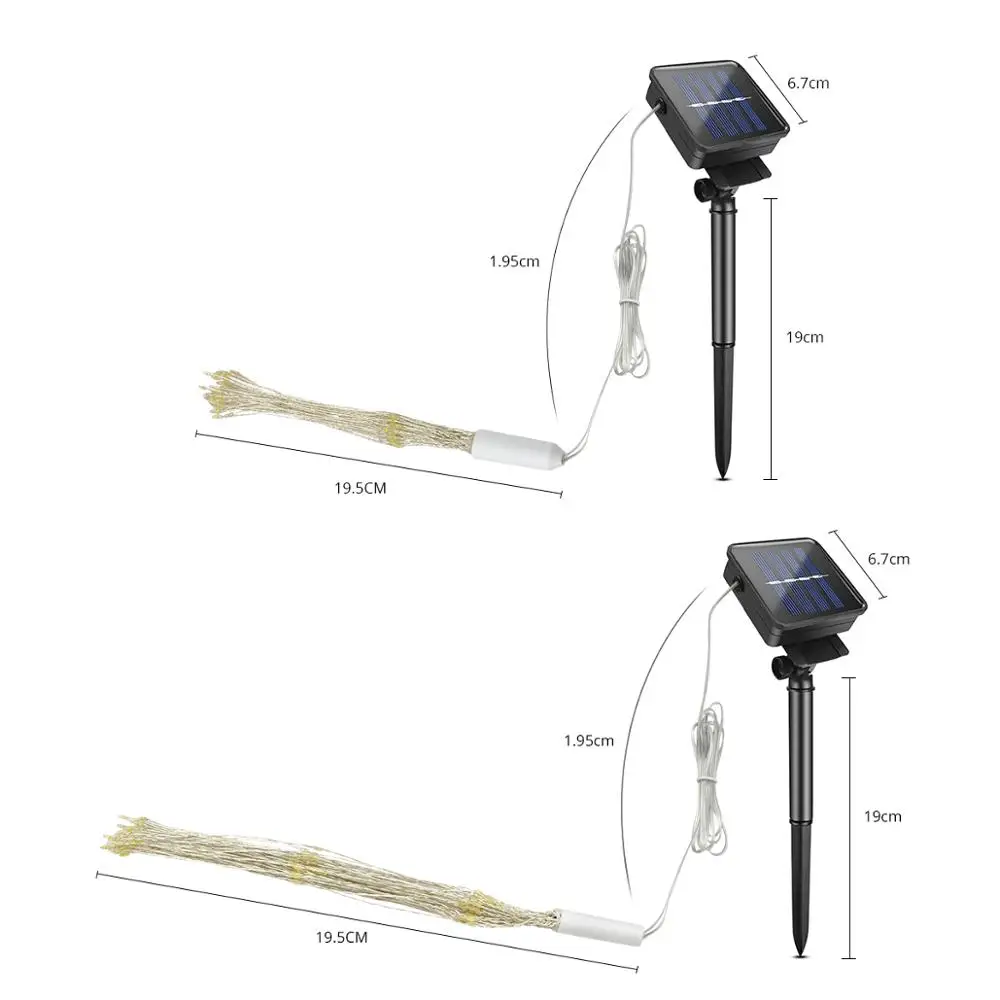 Светодиодов Строка Фея ФЕЙЕРВЕРК ОГНИ складной солнечный Перезаряжаемые открытый сад лампы Водонепроницаемый Рождество Солнечный свет украшения