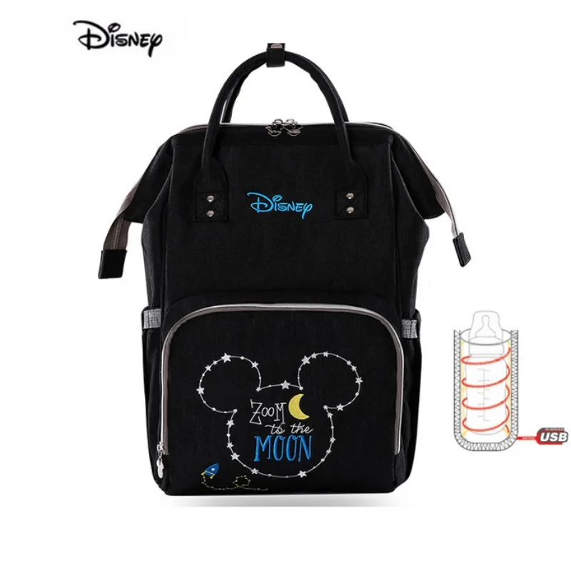 Sac de poussette Oxford sac de maman | Sac de maman Disney, sac de poussette chauffe-USB, sac de maternité multifonction, sac à couches étanche pour bébé Mickey Minnie