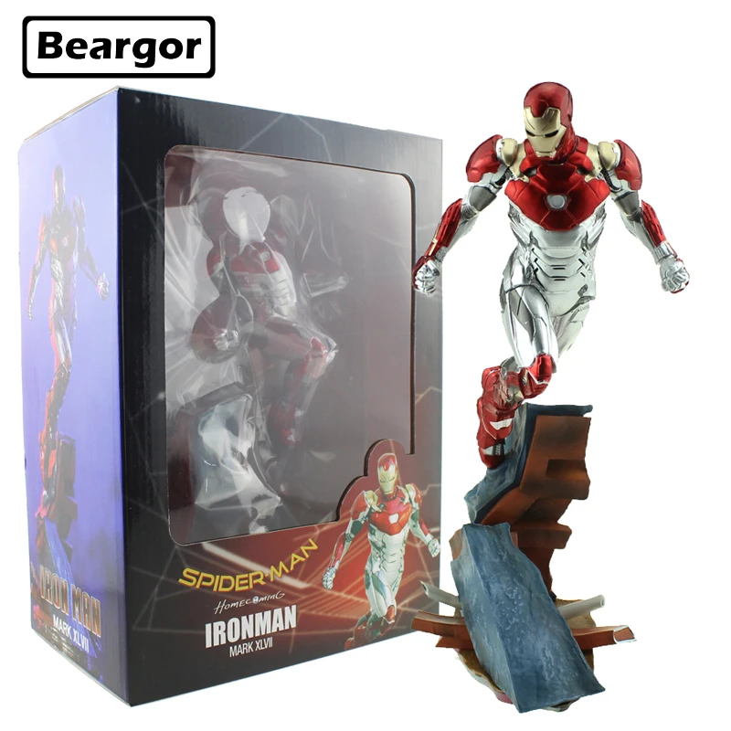 

New 10.5" Avengers Hero Spider-man Homecoming Ironman Mark XLVII Boxed 27cm PVC Action Figure Collection Model Doll Toys Gift