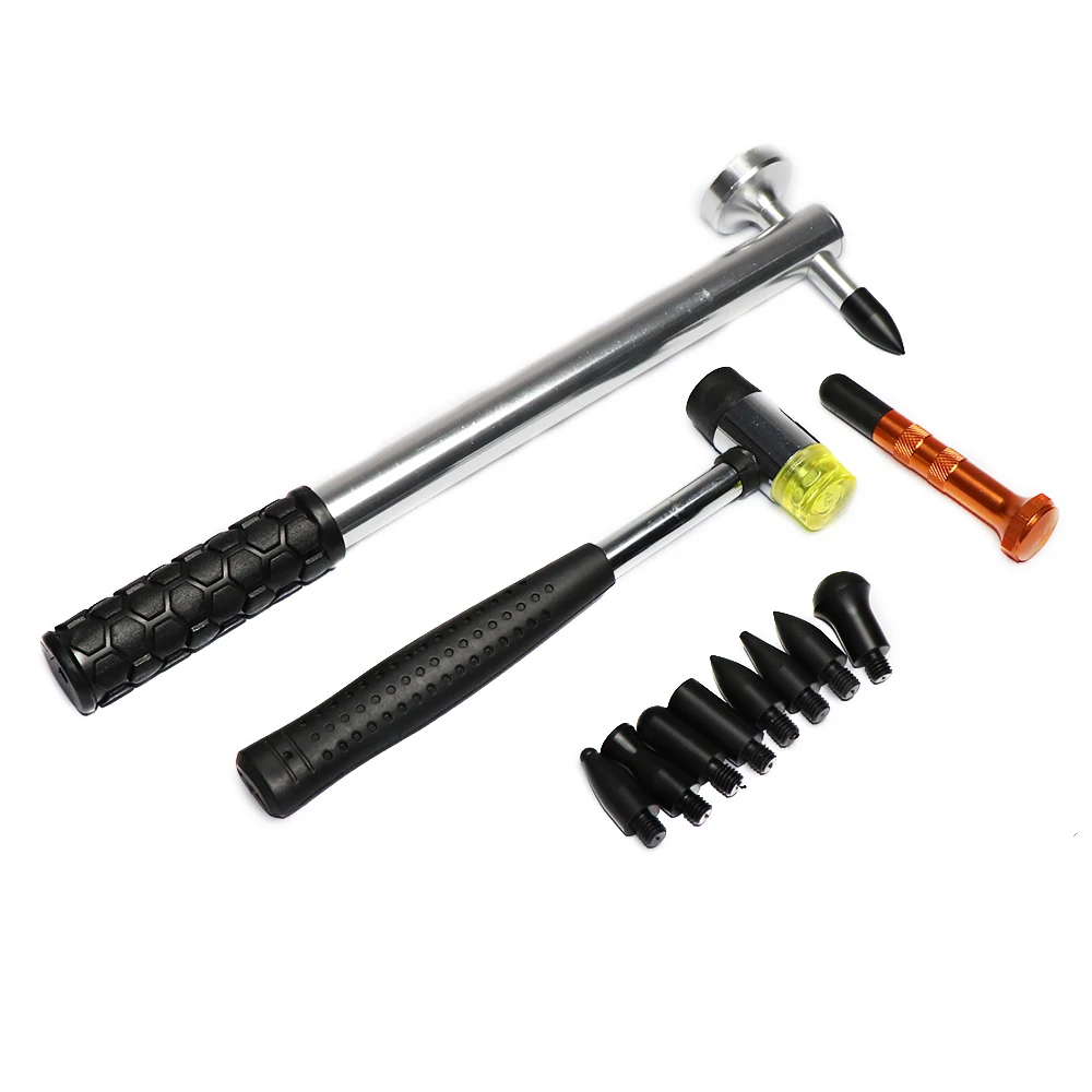PDR Dent Ding Hammer Tap Down Kits Paintless Dent Repair Aluminum Dent Hail Hammer with 8