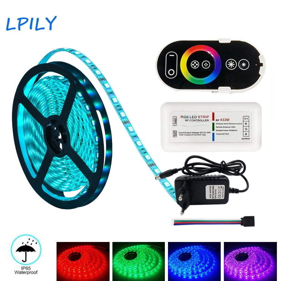 

LPILY 2835 5050 LED Strip Light Non Waterproof DC 12V Led Tape 10m 5m LED Flexible Light Strip 15m with Power and RF Controller
