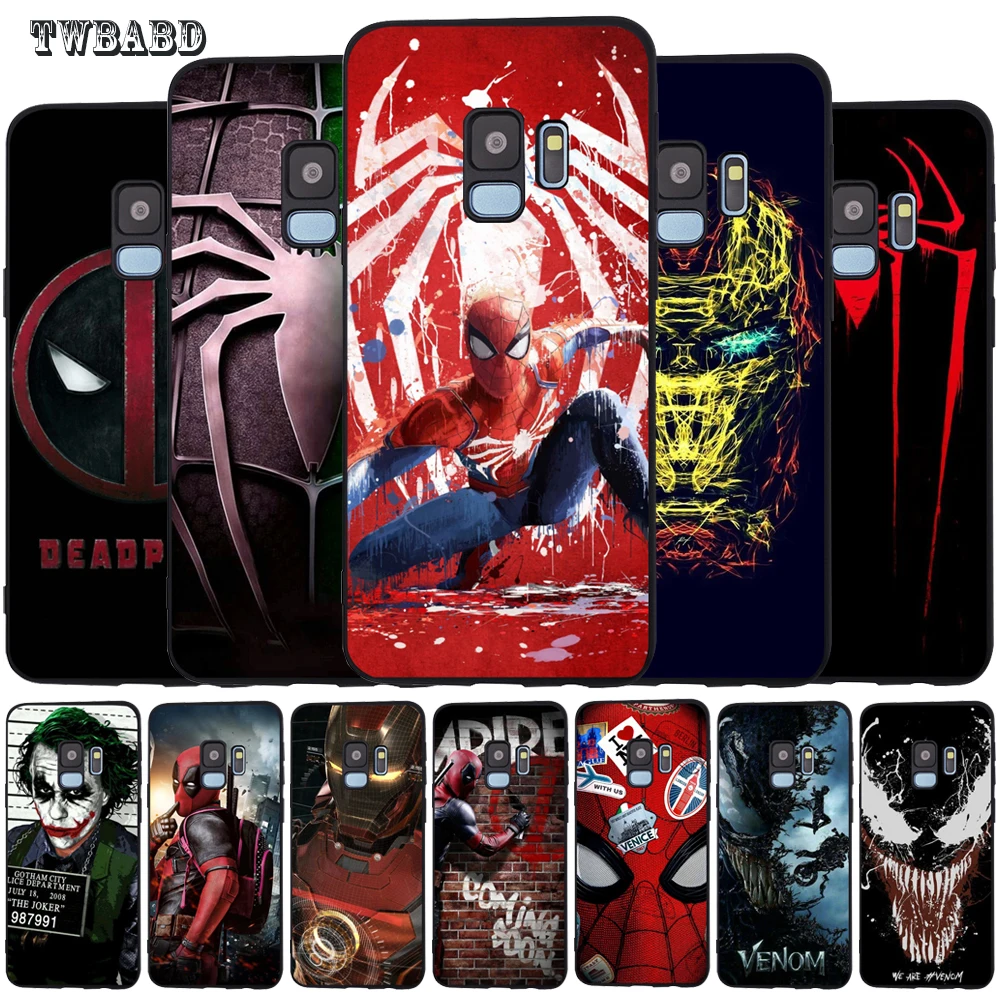 Мягкий чехол Marvel для samsung Galaxy Note 9 8 S9 S8 S10 Plus S7 Edge S10 Lite Venom Deadpool Человек-паук защитная задняя крышка