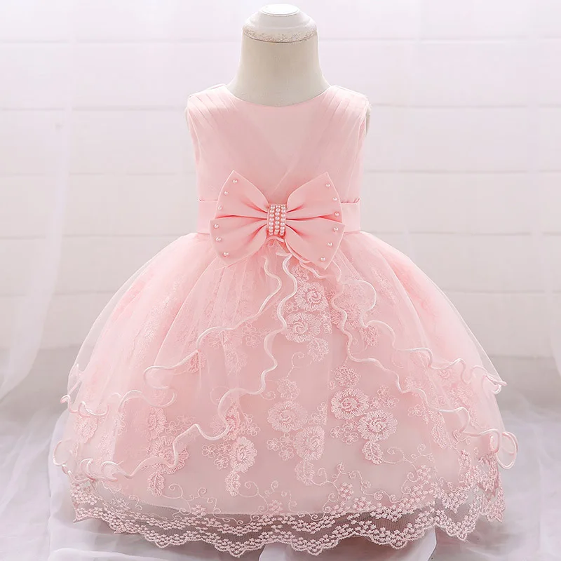 Abito bambina Abito natalizio bambina 1 anno festa di compleanno abito principessa abiti per bambini - Цвет: Розовый