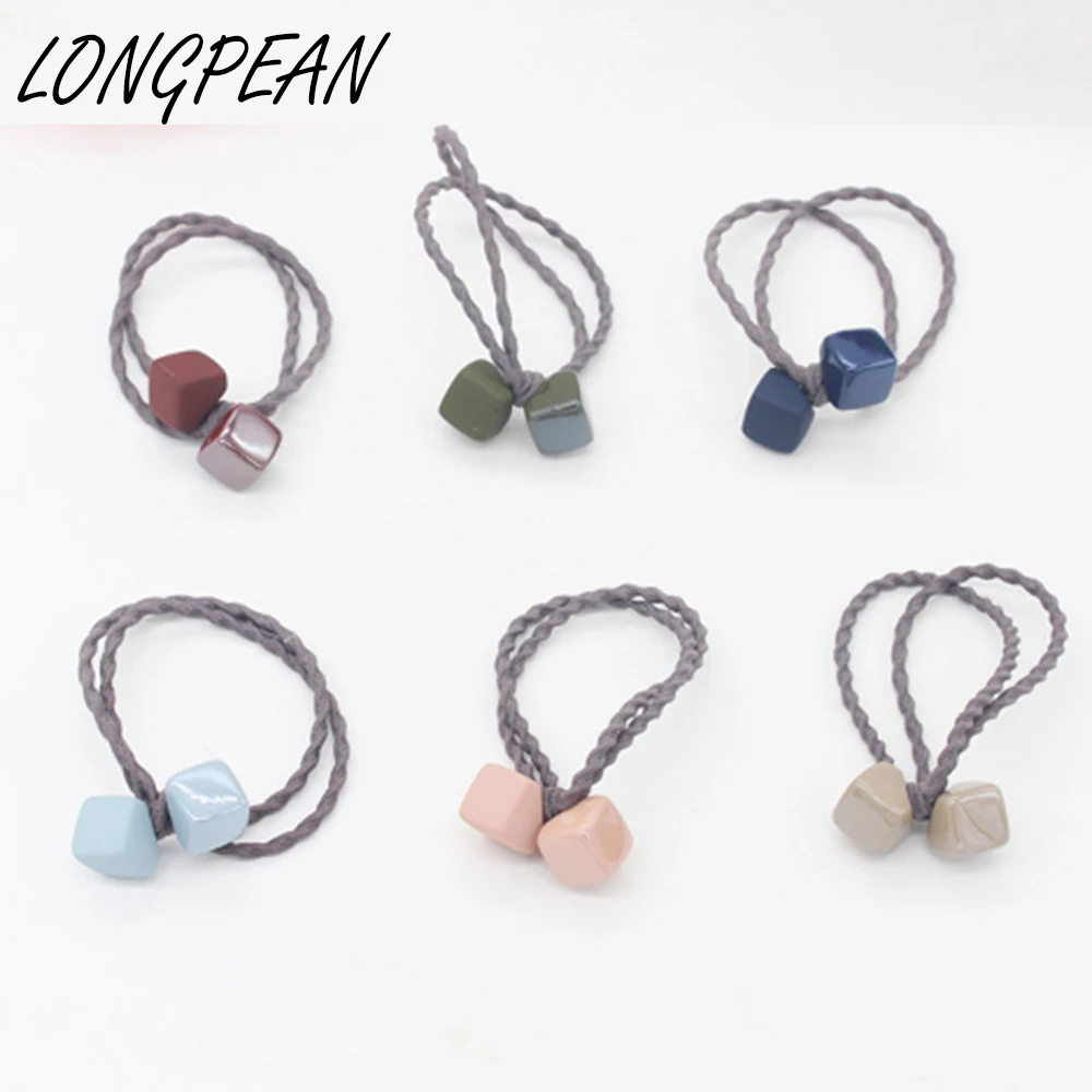 

Hairband Version Acrylic On Both Sides Of Individual Block Twist Tie Rubber Band