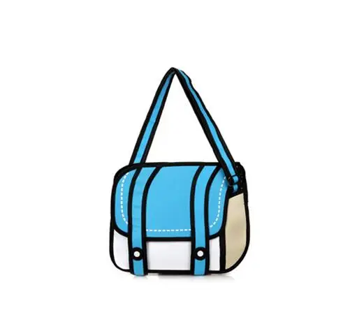 New Fashionable 2D Bags Novelty Back To School Bag 3D Drawing Cartoon Comic Handbag Lady Shoulder Bags Messenger 6 Color Gifts