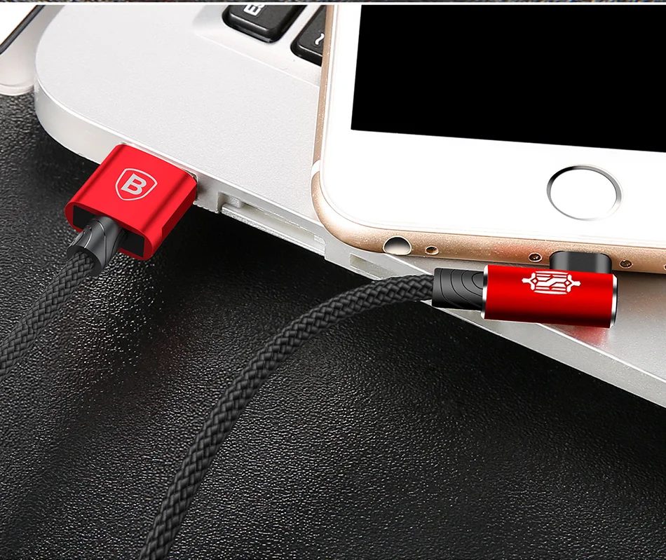 Baseus 90 градусов USB кабель для iPhone 5 6 6 S 7 8 Быстрая зарядка кабель для iPad USB зарядное устройство кабель L Тип кабель для передачи данных для мобильного телефона