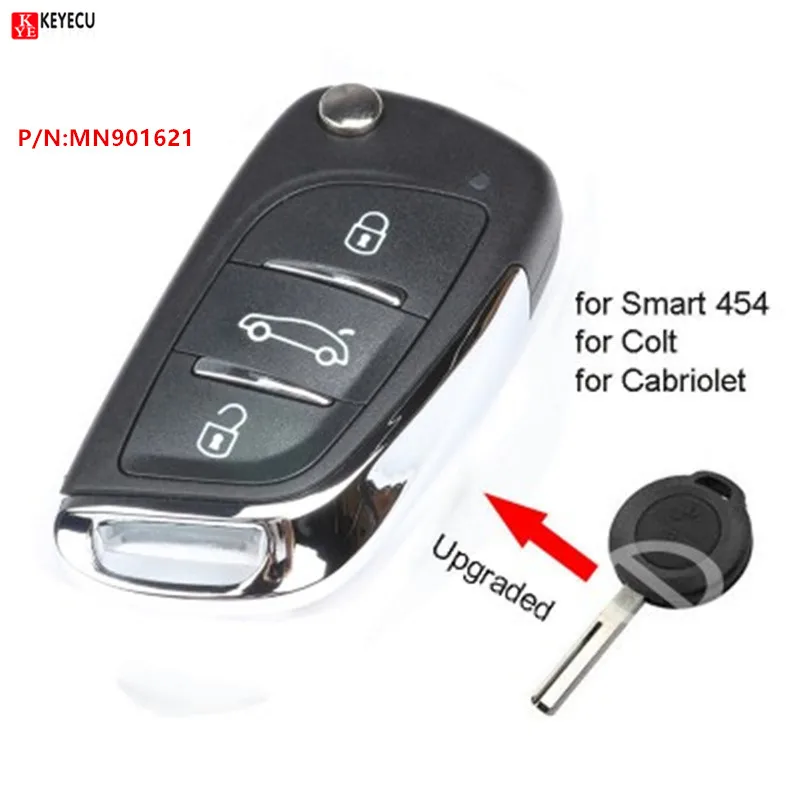 

Keyecu Upgraded Remote Key Fob 315/433MHz for Smart 454 Forfour 2005-2007,Mitsubishi Colt 2005-2012,Colt Cabriolet 2006-2008