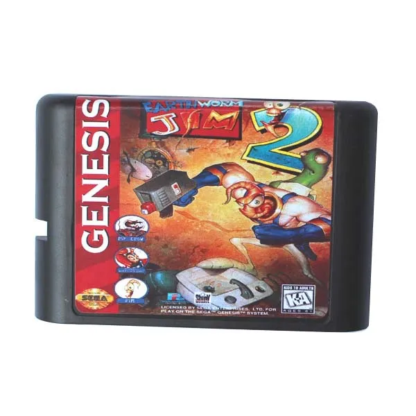 Игровая карта EarthWorm Jim 2 16 bit MD для Sega Mega Drive For Genesis | Электроника
