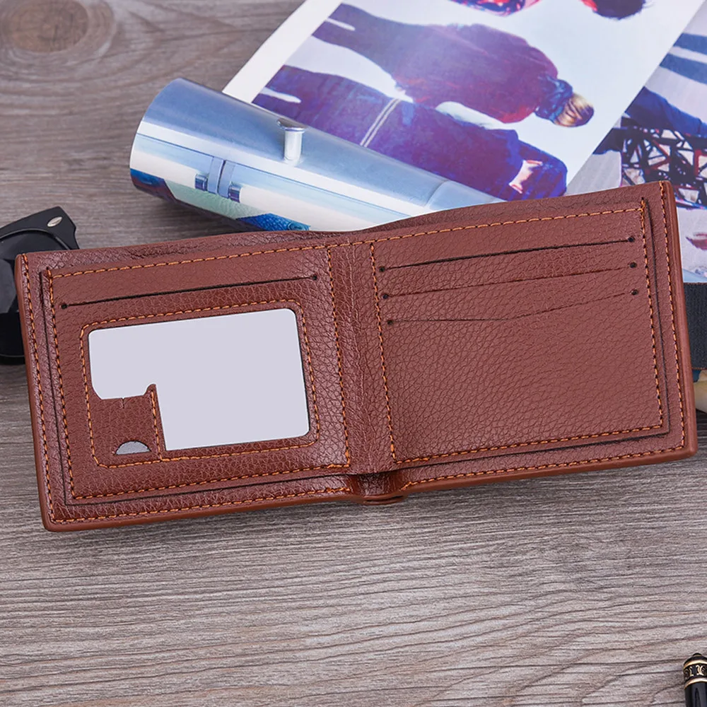 Мужской Одноцветный винтажный кожаный небольшой кошелек с рисунком личи, отделение для монет, кошелек, держатель для карт, мужские кошельки, сумка для денег, мужской клатч