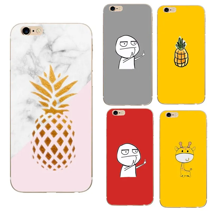 

phone cases For Iphone7 8 plus 6 6S 5 5S SE case cover soft silicon pineapple coque for Iphone 7 8plus X 10 case