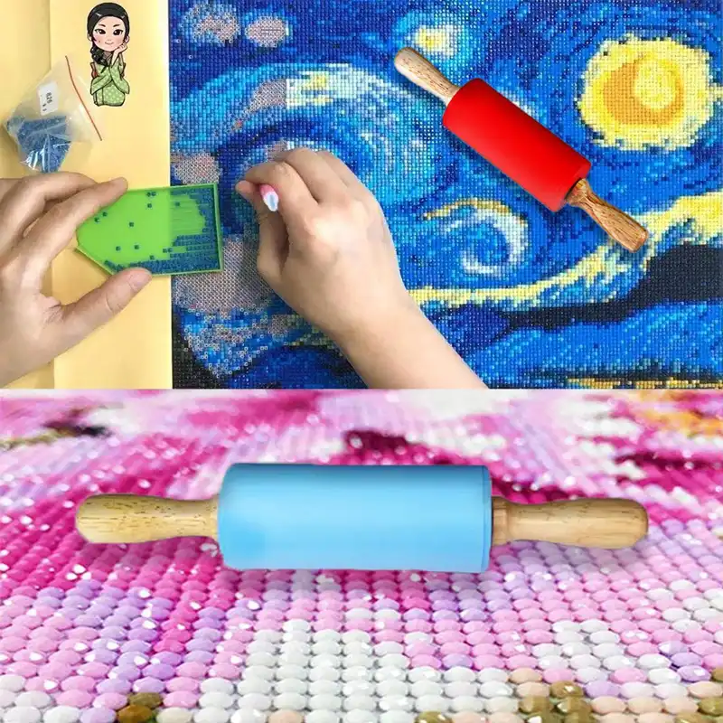 5D Sticking Rhinestone Diamond Painting Cross Stitch Embroidery Silicone Roller