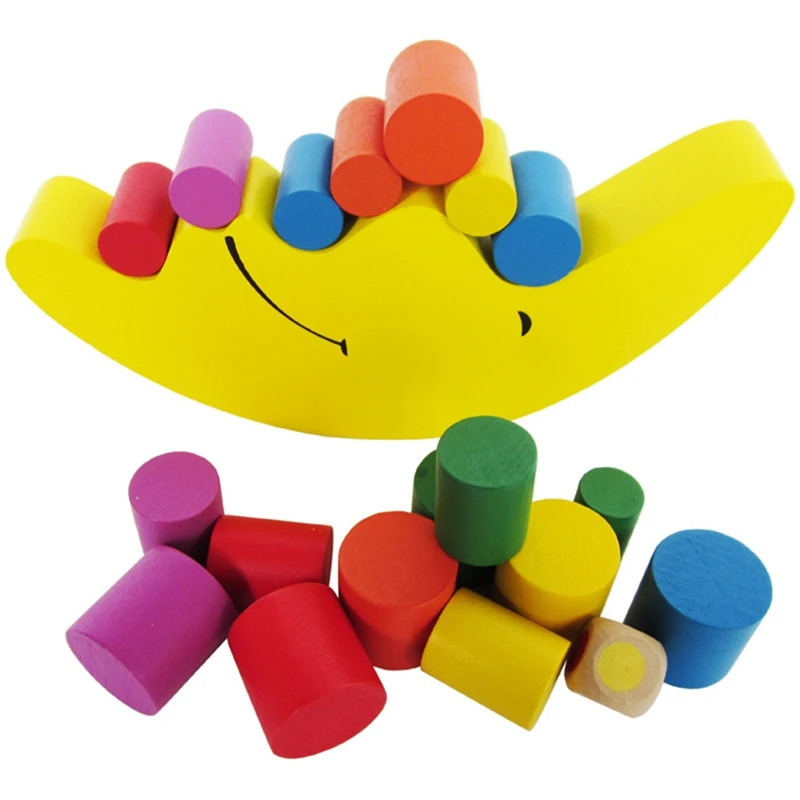 

New Moon Balancing Frame Baby Early Learning Toy Montessori Teaching Kids Balance Colorful Early Development Wood Blocks Toys