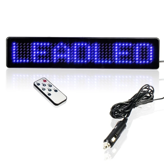 23cm 12v Led Car Sign Remote Control Programmable Moving Scrolling