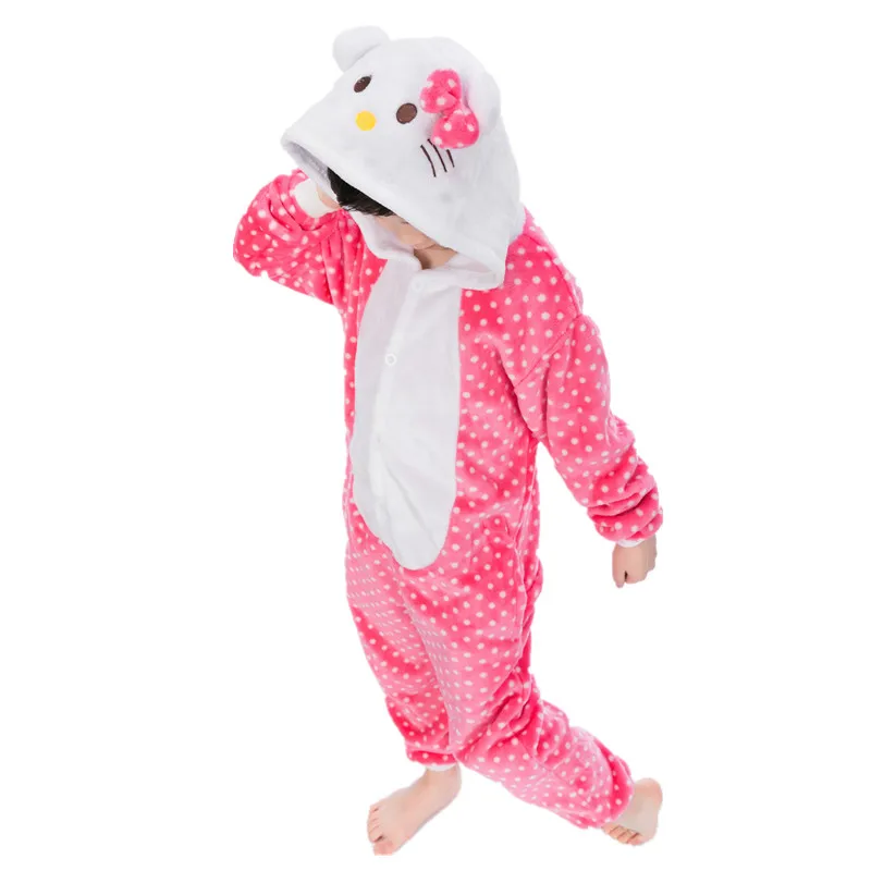 Cartoon Animal White Dots Pink Hello Kitty Onesies for Children Onesie