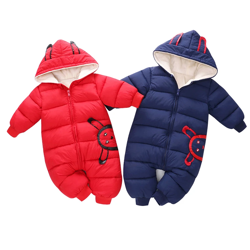 Winter Baby Romper Toddler Warm Double Layer Down Cotton Overalls For