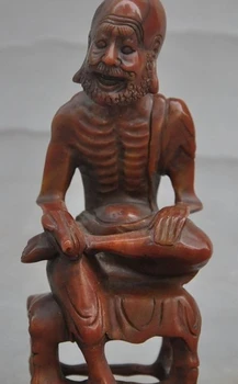 

old china Shoushan Stone hand carved Bodhidharma Arhat Dharma Buddha seat statue