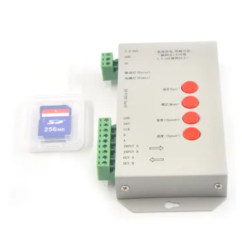 

DC5V-24V T-1000S SD Card LED Controller Pixel Led Control 2048 Pixel Controller with SD CardSupport DMX512 ws2811 RGB Controller