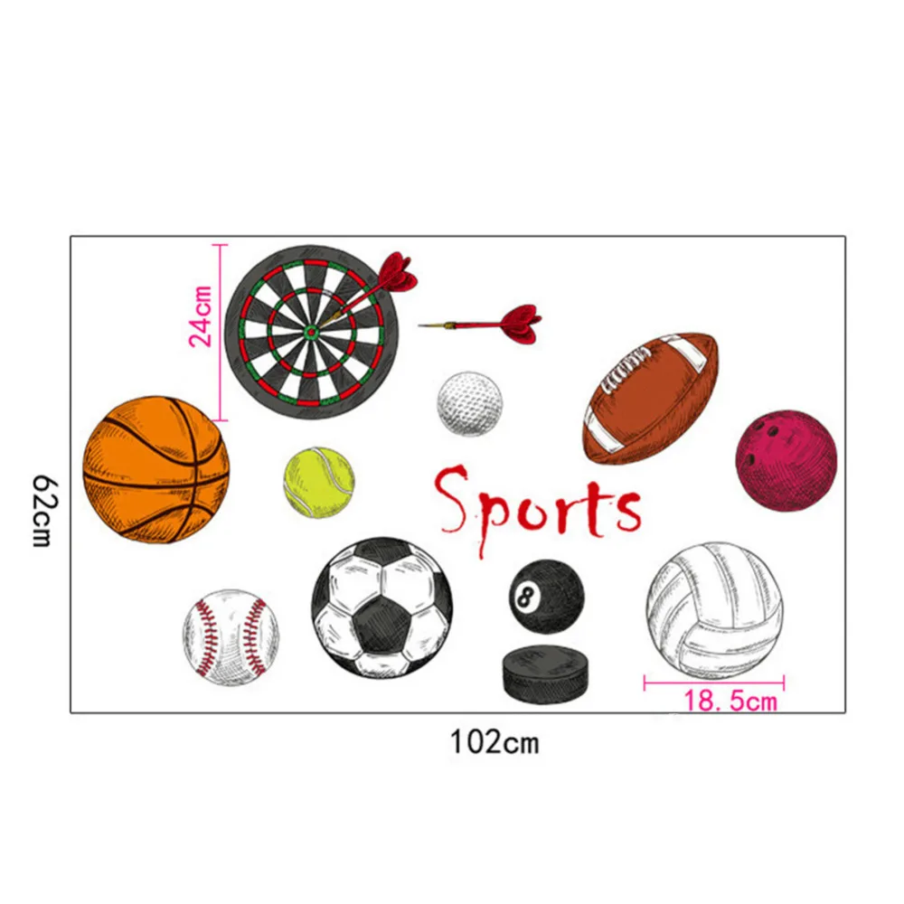 Ruang Anak Anak Tk Kartun Bola Basket Sepak Bola Olahraga Stiker