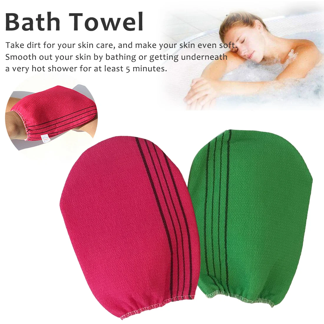 Exfoliating Bath Gloves Bath Scrub Mitt Gloves Massage Scrubber Wash