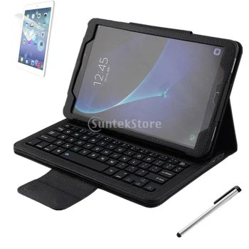 

Bluetooth Keyboard Folio Leather Case For Samsung TabA 10.1 T580 T585N Black Waterproof Dustproof