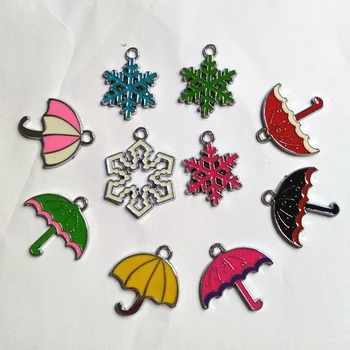 

12 piece New Style Snowflakes Umbrella Design Fashion Zinc Alloy Pendant Jewelry accessories for Necklace Bracelet Key Chain