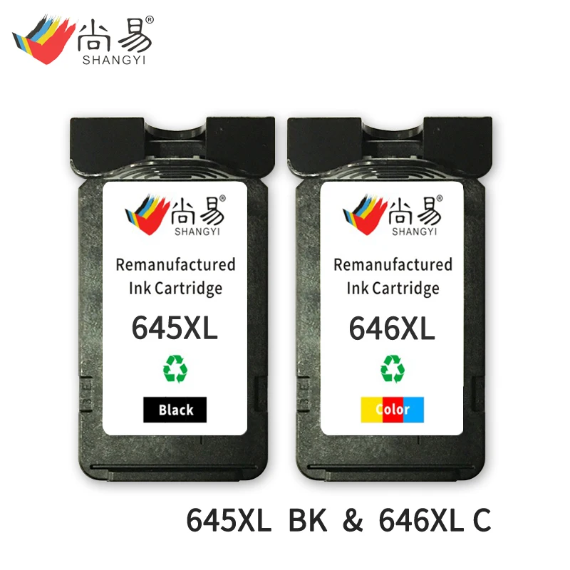 Shangyi 645 XL 646 XL Ink Cartridge Replacement for Canon PIXMA MG2460 MG2560 MG2960 MG2965