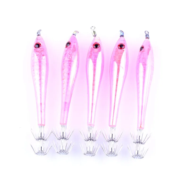 Ночная рыбалка светящиеся рыболовные приманки в виде кальмаров приспособлений 9,5 см 6 г leurre calamar осьминог приманки кальмары приманки креветки приманки - Цвет: pink