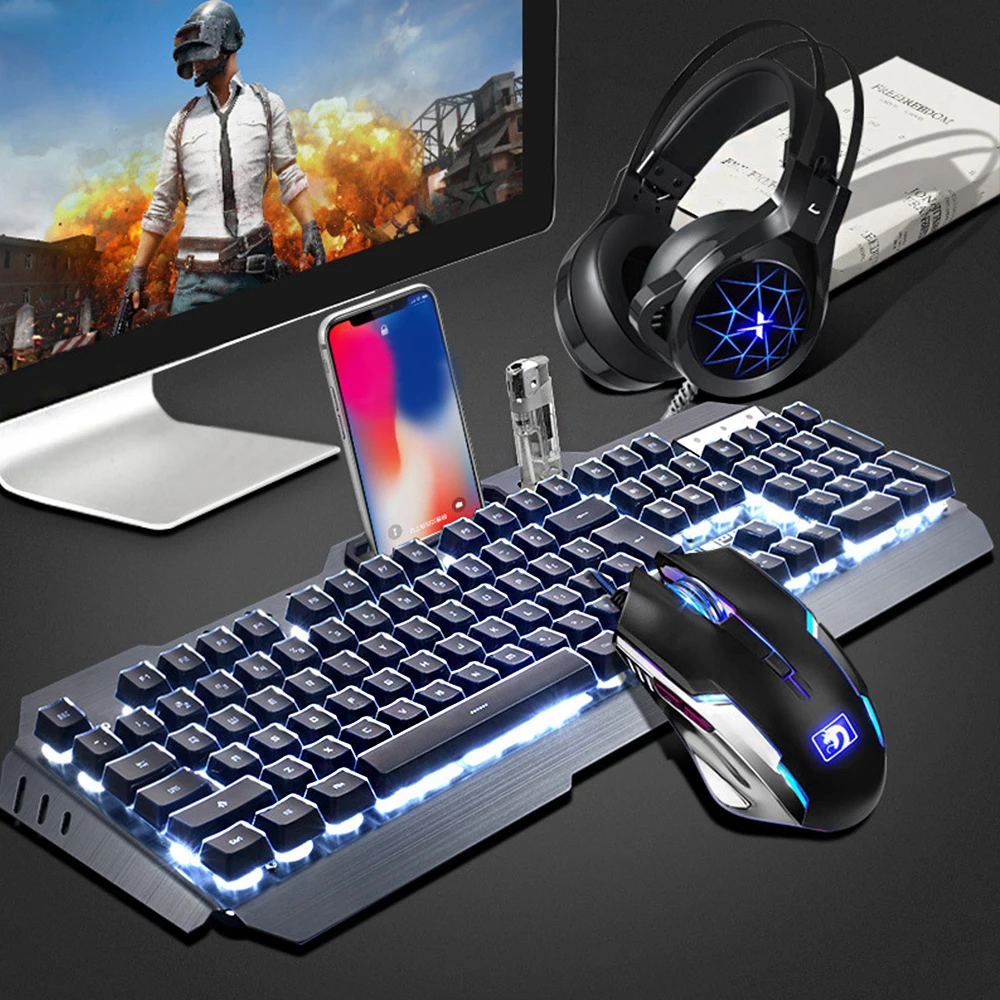 Клавиатура и мышь с механическим ощущением USB Проводная эргономичная игровая