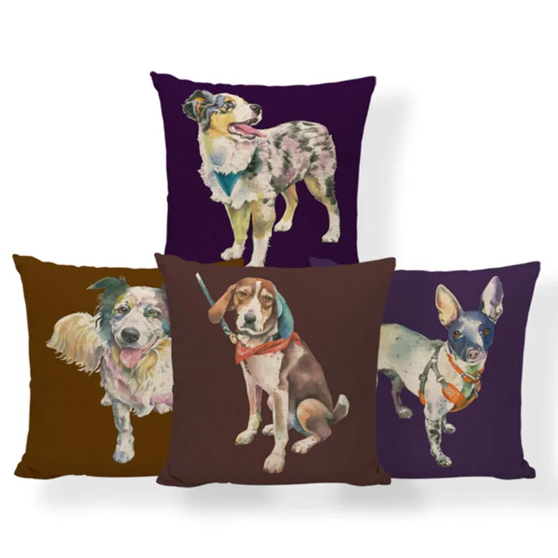 

Cavalier King Charles Spaniel Cushion Boston Terrier Dachshund Pillow Home Decoration Party Gift Throw Pillow Case 18 Inch Linen