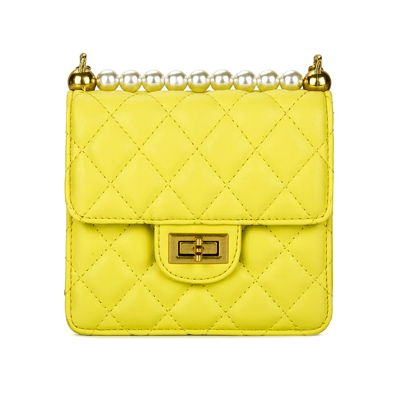 

Lattice Satchel chic chain 2019 new style high fashion red cowhide single-shoulder cross-body bag with leather trim free shippin