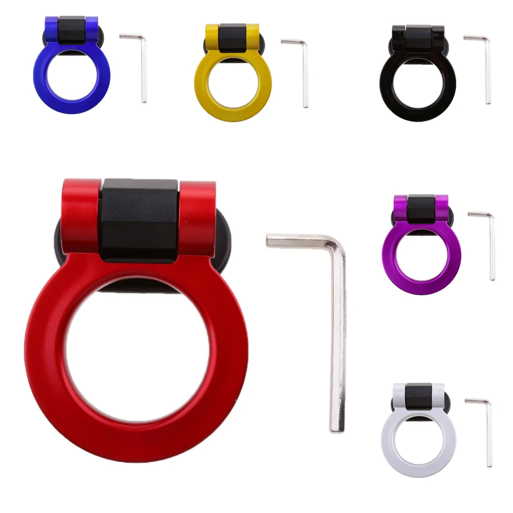 Racing Tow Hook Ring for Car SUV Front Rear Bumper Decoration ONLY ABS Plastic Apply Onto Bumper