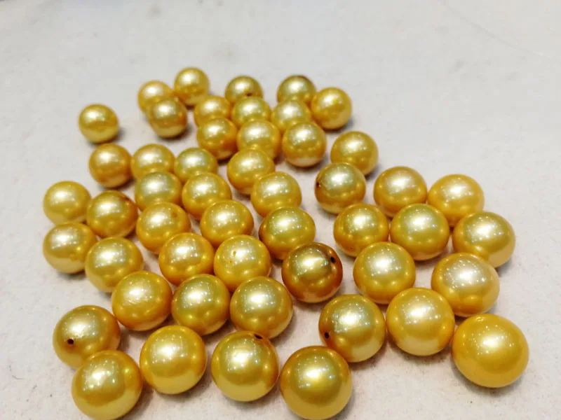 One Pcs Aa Loose Beads Freshwater Pearl Yellow Near Round 1213mm For