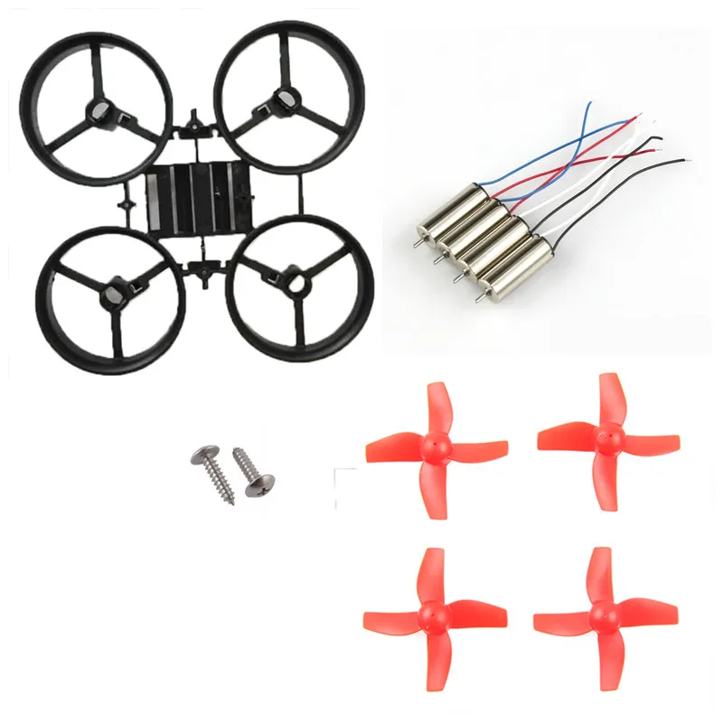 JJRC H36 Eachine 010 Рамка комплект с 4 шт. лезвием 615 без сердечника CW CCW мотор для DIY Крытый мини Квадрокоптер - Цвет: 1set red