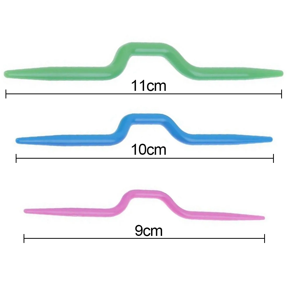 

3pcs Bending Twisted Curved Needle Crochet Tool Crochet Needle Hook Sweater Scarf Braiding Tool 9cm 10cm 11cm