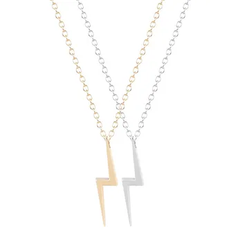 

10PCS Cute Lightning Necklaces Long Lightening Bolt Necklace Simple Storm Thunder Bolt Chain Necklaces for Women Party Gifts