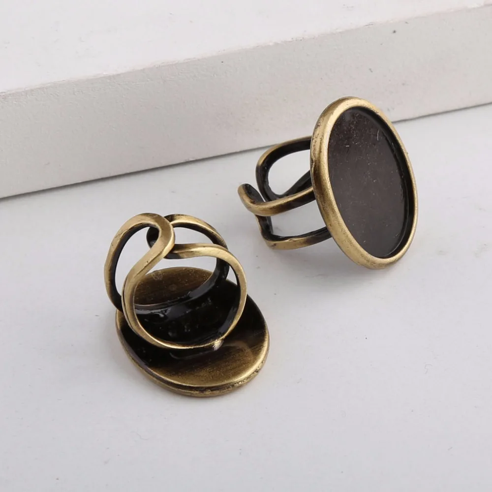 10 шт. медная Бронзовая рамка для кабошона 18x25 мм|diy accessories|ring blankscabochon base |