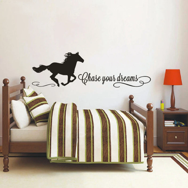 Chase-your-Dreams-Quotes-Wall-Decals-With-Horse-Sticker-Horse-Wall-Decals-Girls-Room-Decals-Cowgirl (2)