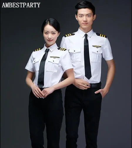 

Hot 2017 Halloween Cosplay Costumes Lovers clothing Hotel work uniform Flight attendant clothing Pilot uniform AMBESTPARTY