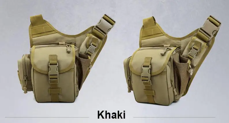 Khaki 1000D Тактический рюкзак, сумка для спорта на открытом воздухе, кемпинга, пешего туризма, походная поясная сумка, военная сумка на плечо, многофункциональная седельная сумка - Цвет: Khaki